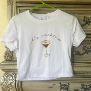 White Graphic Women's Top